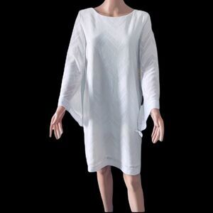 Emma & Michele White Bell Sleeve Dress LARGE NWT